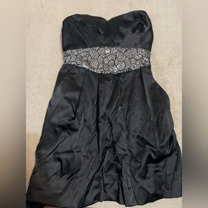 Trixxi Black Strapless Dress with Silver Embellishments